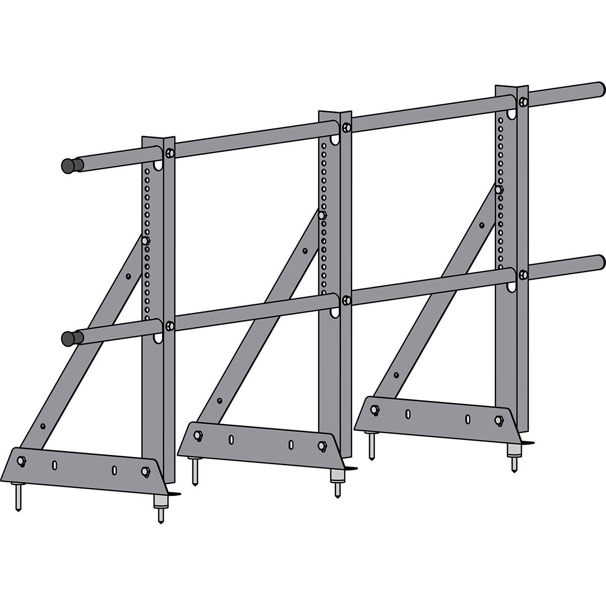 Ограждение кровли ROOFSYSTEMS ECONOM (ТЕКТА) H-600 d25 (круг) RAL 7004  Серый цена, купить в Москве от производителя в официальном  интернет-магазине «КровлинДом»