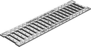 Решетка водоприемная Gidrolica Standart РВ -10.13,6.50 - щелевая чугунная ВЧ оцинкованная, кл. С250