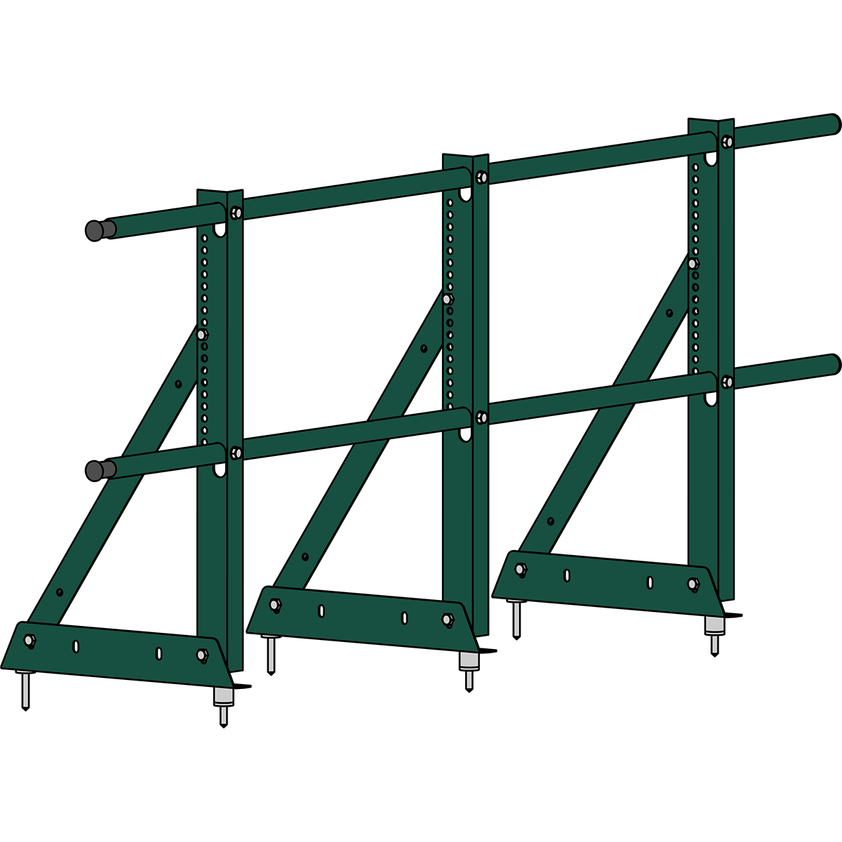 Ограждение кровли ROOFSYSTEMS ECONOM (ТЕКТА) H-600 d25 (круг) RAL 6005  Зеленый мох цена, купить в Москве от производителя в официальном  интернет-магазине «КровлинДом»