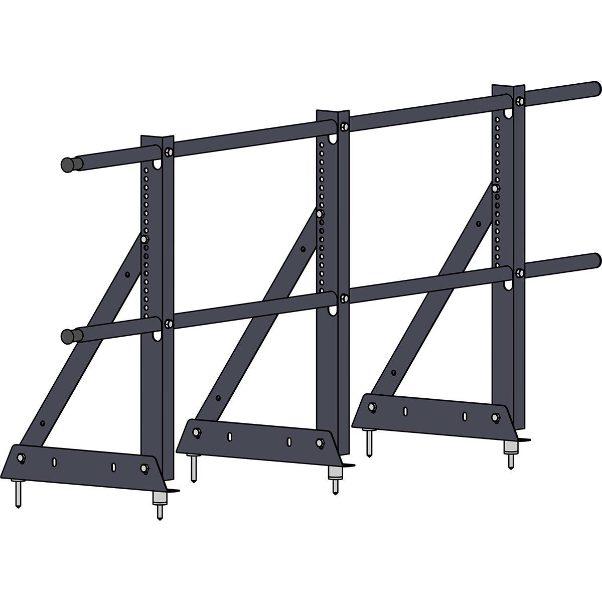 Ограждение кровли ROOFSYSTEMS ECONOM (ТЕКТА) H-600 d25 (круг) RAL 7024  Серый графит цена, купить в Москве от производителя в официальном  интернет-магазине «КровлинДом»