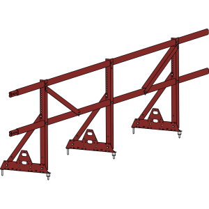 Ограждение кровли ROOFSYSTEMS PRESTIGE ZN H-600 45*25 (овал) NEXT RAL 3009 Красная окись