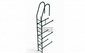 Фасадная лестница Borge верхняя секция 3 м RAL 6005
