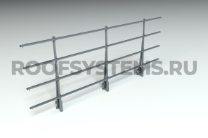 Ограждение парапета кровли ROOFSYSTEMS PRESTIGE H-1200 мм 45х25 (овал) RAL 7024 Серый графит