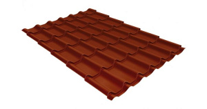 Металлочерепица Grand Line Classic 0,5 Velur X RAL 8004 терракота