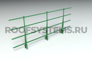Ограждение парапета кровли ROOFSYSTEMS PRESTIGE H-1200 мм 45х25 (овал) RAL 6002 Зеленый лист