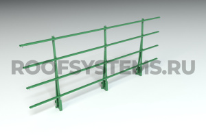 Ограждение парапета кровли ROOFSYSTEMS PRESTIGE H-1200 мм 45х25 (овал) RAL 6002 Зеленый лист