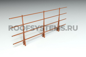 Ограждение парапета кровли ROOFSYSTEMS Elite H-1200 мм 40х20 (овал) RAL 8004 Коричневая медь