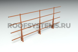 Ограждение парапета кровли ROOFSYSTEMS Elite H-1200 мм 40х20 (овал) RAL 8004 Коричневая медь