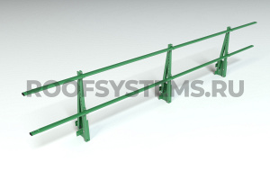 Ограждение парапета кровли ROOFSYSTEMS Elite H-600 мм 40х20 (овал) RAL 6002 Зеленый лист