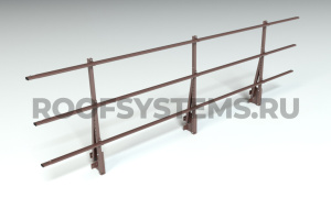 Ограждение парапета кровли ROOFSYSTEMS Elite H-900 мм 40х20 (овал) RAL 8017 Коричневый шоколад