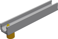 BGU Универсальный лоток DN100, № 5-0, с вертикальным водосливом, без уклона