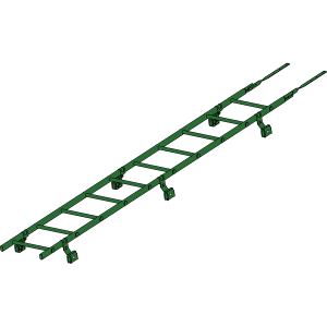 Кровельная лестница ROOFSYSTEMS PRESTIGE ZN 45х25 (овал) 400 для фальцевой кровли 3 м RAL 6002 Зеленый лист