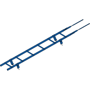 Кровельная лестница ROOFSYSTEMS PRESTIGE ZN 45х25 (овал) 400 унивеpсальная 1,8 м RAL 5005 Синий насыщенный