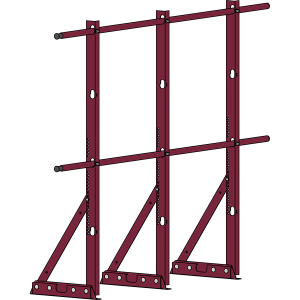 Ограждение кровли ROOFSYSTEMS ECONOM (ТЕКТА) для фальцевой кровли H-1200 d25 (круг) RAL 3005 Красное вино