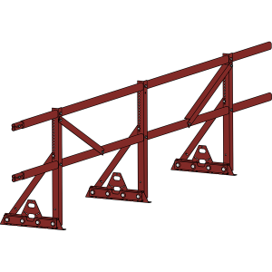 Ограждение кровли ROOFSYSTEMS PRESTIGE для фальцевой кровли ZN H-600 45*25 (овал) NEXT RAL 3009 Красная окись