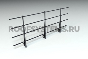 Ограждение парапета кровли ROOFSYSTEMS Elite H-1200 мм 40х20 (овал) RAL 9005 Черный темный