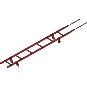 Кровельная лестница ROOFSYSTEMS PRESTIGE ZN 45х25 (овал) 400 унивеpсальная 1,8 м RAL 3009 Красная окись