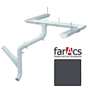 Пластиковый водосток Faracs 125/82 RAL 7024 (Серый)