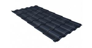 Металлочерепица Grand Line Kredo 0,5 Satin с пленкой RAL 7024 мокрый асфальт