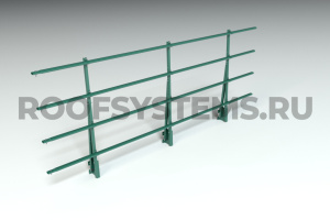 Ограждение парапета кровли ROOFSYSTEMS PRESTIGE H-1200 мм 45х25 (овал) RAL 6005 Зеленый мох