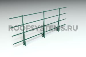 Ограждение парапета кровли ROOFSYSTEMS Elite H-1200 мм 40х20 (овал) RAL 6005 Зеленый мох