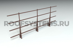 Ограждение парапета кровли ROOFSYSTEMS PRESTIGE H-1200 мм 45х25 (овал) RAL 8017 Коричневый шоколад