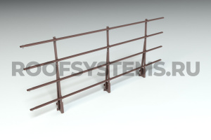 Ограждение парапета кровли ROOFSYSTEMS PRESTIGE H-1200 мм 45х25 (овал) RAL 8017 Коричневый шоколад