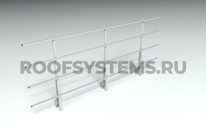 Ограждение парапета кровли ROOFSYSTEMS Elite H-1200 мм 40х20 (овал) RAL 7004 Серый