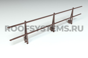 Ограждение парапета кровли ROOFSYSTEMS PRESTIGE H-600 мм 45х25 (овал) RAL 8017 Коричневый шоколад