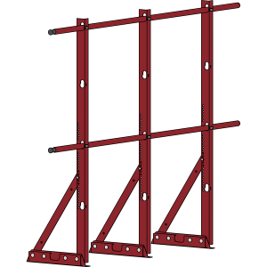 Ограждение кровли ROOFSYSTEMS ECONOM (ТЕКТА) для фальцевой кровли H-1200 d25 (круг) RAL 3011 Коричнево-красный