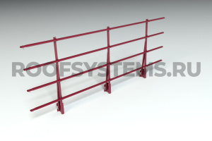 Ограждение парапета кровли ROOFSYSTEMS PRESTIGE H-1200 мм 45х25 (овал) RAL 3005 Красное вино