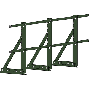 Ограждение кровли ROOFSYSTEMS ECONOM (ТЕКТА) для фальцевой кровли H-600 d25 (круг) RAL 6020 Зеленый хром