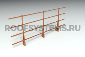 Ограждение парапета кровли ROOFSYSTEMS PRESTIGE H-1200 мм 45х25 (овал) RAL 8004 Коричневая медь