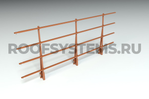 Ограждение парапета кровли ROOFSYSTEMS PRESTIGE H-1200 мм 45х25 (овал) RAL 8004 Коричневая медь