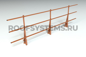 Ограждение парапета кровли ROOFSYSTEMS Elite H-900 мм 40х20 (овал) RAL 8004 Коричневая медь