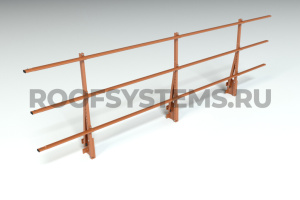 Ограждение парапета кровли ROOFSYSTEMS Elite H-900 мм 40х20 (овал) RAL 8004 Коричневая медь