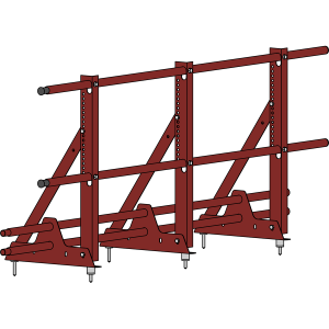 Ограждение кровли со снегозадержателем ROOFSYSTEMS ECONOM (ТЕКТА) H-600 d25 (круг) NEXT RAL 3009 Красная окись