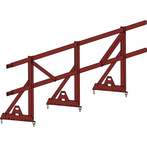 Ограждение кровли ROOFSYSTEMS PRESTIGE ZN H-1200 45*25 (овал) NEXT RAL 3009 Красная окись