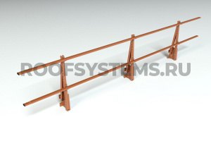 Ограждение парапета кровли ROOFSYSTEMS Elite H-600 мм 40х20 (овал) RAL 8004 Коричневая медь
