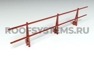 Ограждение парапета кровли ROOFSYSTEMS PRESTIGE H-600 мм 45х25 (овал) RAL 3009 Красная окись