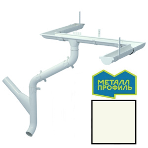 Металлический водосток Металл Профиль Бюджет 120/86 RAL 9010 (белый)