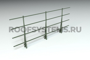 Ограждение парапета кровли ROOFSYSTEMS Elite H-1200 мм 40х20 (овал) RAL 6020 Зеленый хром