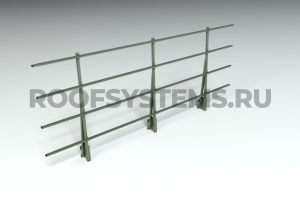 Ограждение парапета кровли ROOFSYSTEMS Elite H-1200 мм 40х20 (овал) RAL 6020 Зеленый хром