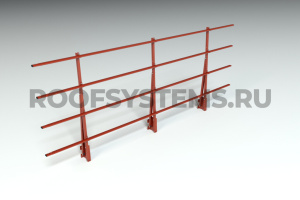 Ограждение парапета кровли ROOFSYSTEMS Elite H-1200 мм 40х20 (овал) RAL 3009 Красная окись