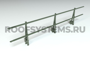 Ограждение парапета кровли ROOFSYSTEMS PRESTIGE H-600 мм 45х25 (овал) RAL 6020 Зеленый хром