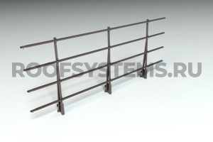 Ограждение парапета кровли ROOFSYSTEMS PRESTIGE H-1200 мм 45х25 (овал) RAL 8019 Серо-коричневый