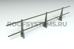 Ограждение парапета кровли ROOFSYSTEMS Elite H-600 мм 40х20 (овал) RAL 6020 Зеленый хром