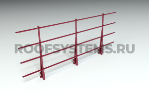 Ограждение парапета кровли ROOFSYSTEMS Elite H-1200 мм 40х20 (овал) RAL 3005 Красное вино