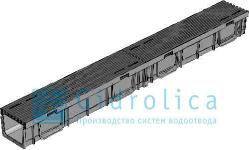 Комплект Gidrolica Light: лоток водоотводный ЛВ -10.11,5.9,5 - пластиковый с решеткой РВ- 10.11.50 пластиковой ячеистой, кл. B125