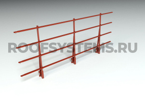 Ограждение парапета кровли ROOFSYSTEMS PRESTIGE H-1200 мм 45х25 (овал) RAL 3009 Красная окись